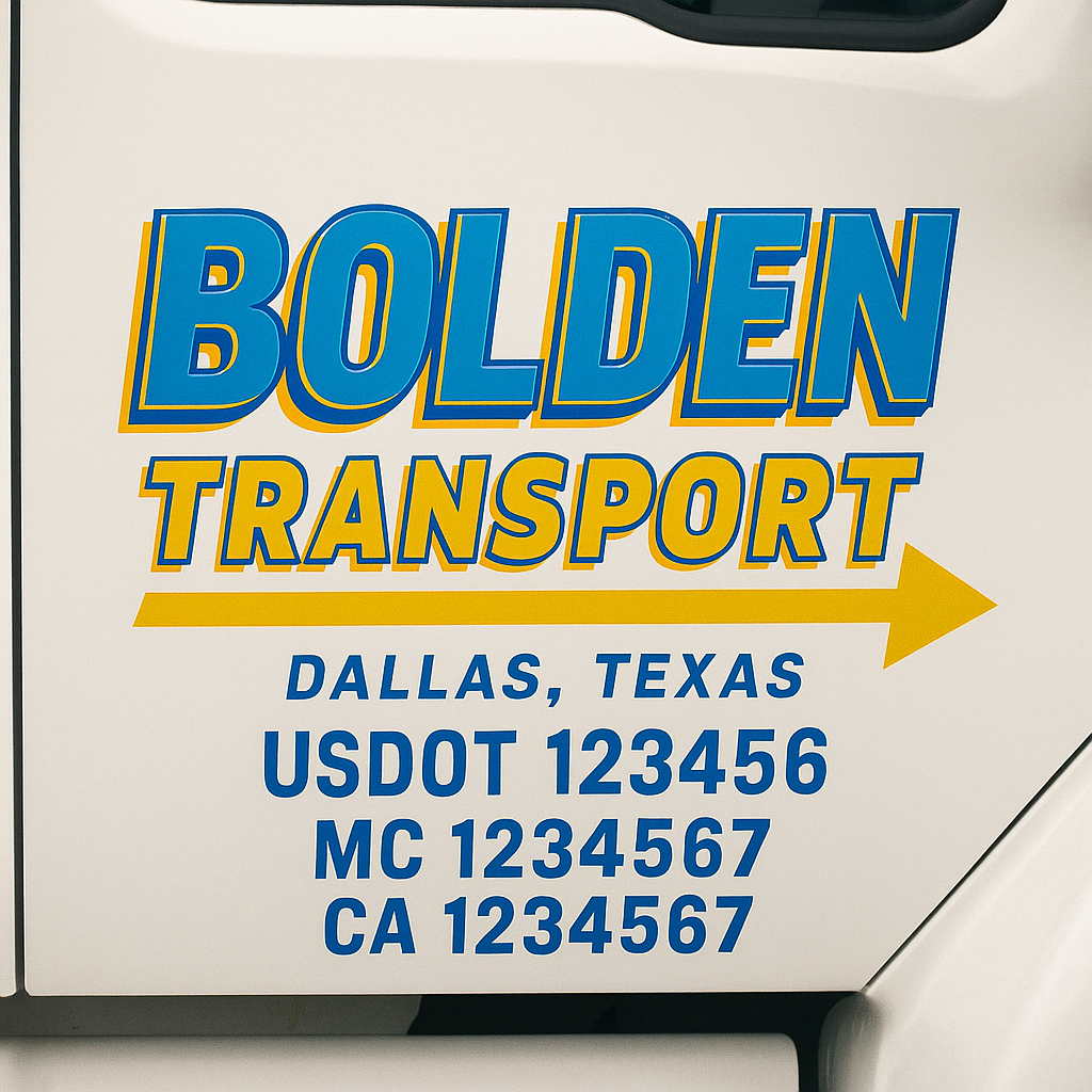 Truck Door Decal Lettering Sticker Signs | Add Your Info - Create Your Own Semi-Truck Door Signs