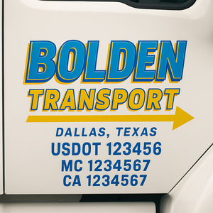 Truck Door Decal Lettering Sticker Signs | Add Your Info - Create Your Own Semi-Truck Door Signs