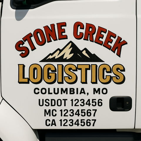 Truck Door Decal Lettering Sticker Signs | Add Your Info - Create Your Own Semi-Truck Door Signs