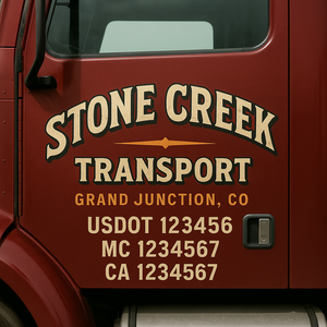Truck Door Decal Lettering Sticker Signs | Add Your Info - Create Your Own Semi-Truck Door Signs