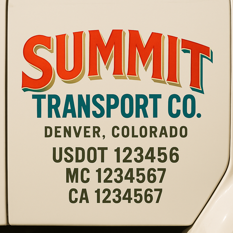 Truck Door Decal Lettering Sticker Signs | Add Your Info - Create Your Own Semi-Truck Door Signs