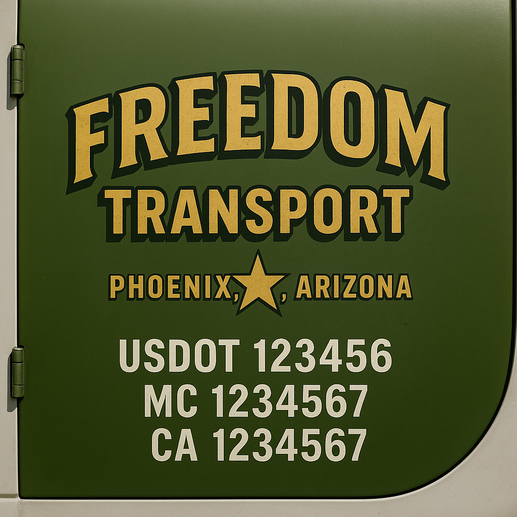 Truck Door Decal Lettering Sticker Signs | Add Your Info - Create Your Own Semi-Truck Door Signs