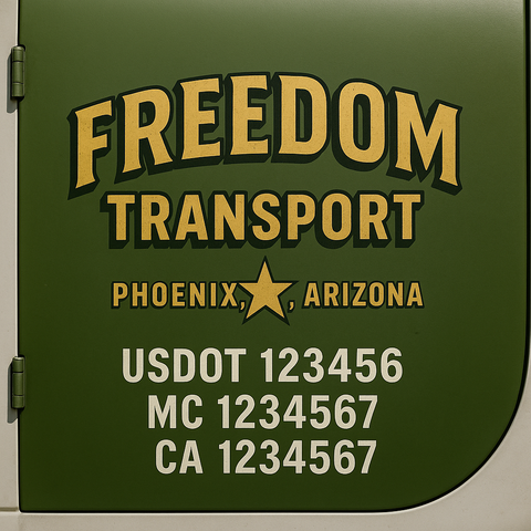Truck Door Decal Lettering Sticker Signs | Add Your Info - Create Your Own Semi-Truck Door Signs