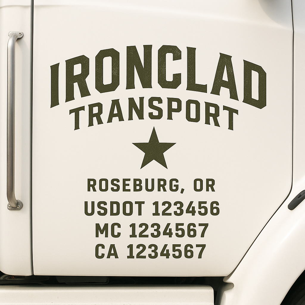 Truck Door Decal Lettering Sticker Signs | Add Your Info - Create Your Own Semi-Truck Door Signs