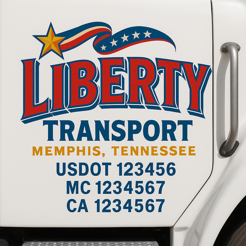 Truck Door Decal Lettering Sticker Signs | Add Your Info - Create Your Own Semi-Truck Door Signs