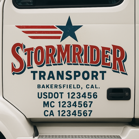 Truck Door Decal Lettering Sticker Signs | Add Your Info - Create Your Own Semi-Truck Door Signs