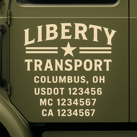 Truck Door Decal Lettering Sticker Signs | Add Your Info - Create Your Own Semi-Truck Door Signs