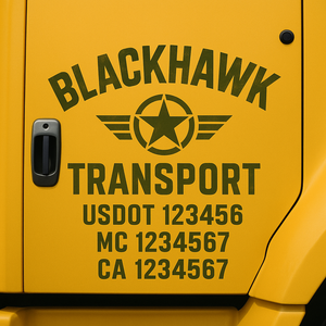 Truck Door Decal Lettering Sticker Signs | Add Your Info - Create Your Own Semi-Truck Door Signs