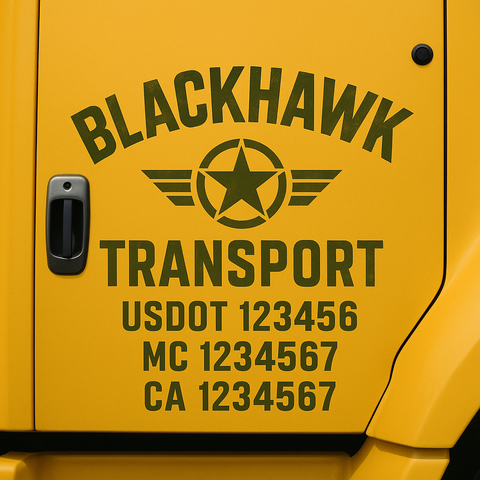 Truck Door Decal Lettering Sticker Signs | Add Your Info - Create Your Own Semi-Truck Door Signs
