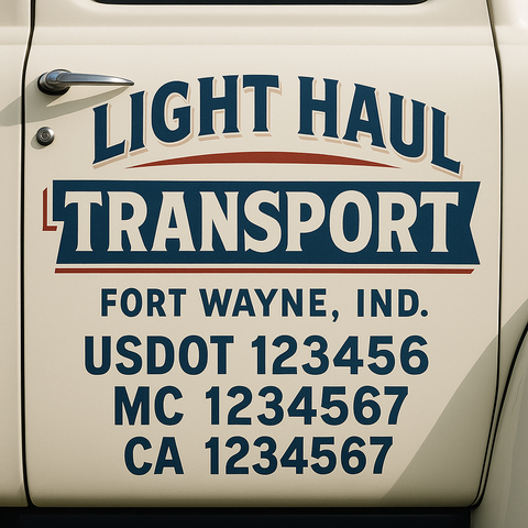 Truck Door Decal Lettering Sticker Signs | Add Your Info - Create Your Own Semi-Truck Door Signs
