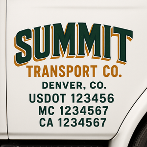 Truck Door Decal Lettering Sticker Signs | Add Your Info - Create Your Own Semi-Truck Door Signs