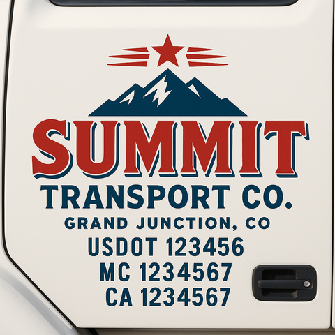 Truck Door Decal Lettering Sticker Signs | Add Your Info - Create Your Own Semi-Truck Door Signs