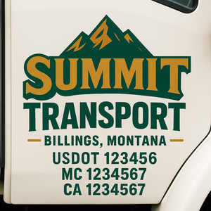 Truck Door Decal Lettering Sticker Signs | Add Your Info - Create Your Own Semi-Truck Door Signs
