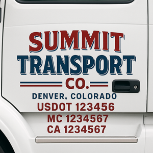 Truck Door Decal Lettering Sticker Signs | Add Your Info - Create Your Own Semi-Truck Door Signs