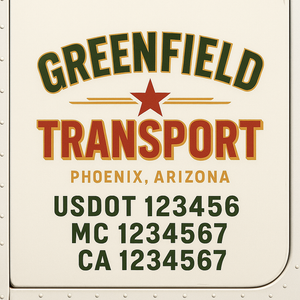 Truck Door Decal Lettering Sticker Signs | Add Your Info - Create Your Own Semi-Truck Door Signs