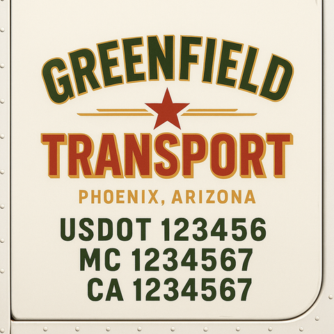 Truck Door Decal Lettering Sticker Signs | Add Your Info - Create Your Own Semi-Truck Door Signs