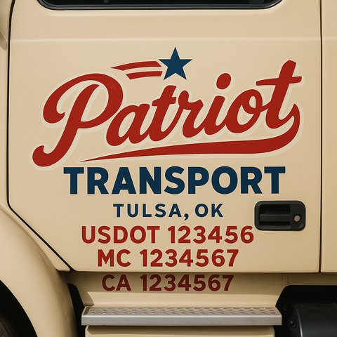 Truck Door Decal Lettering Sticker Signs | Add Your Info - Create Your Own Semi-Truck Door Signs