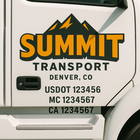 Truck Door Decal Lettering Sticker Signs | Add Your Info - Create Your Own Semi-Truck Door Signs