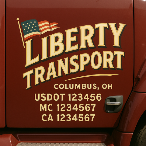 Truck Door Decal Lettering Sticker Signs | Add Your Info - Create Your Own Semi-Truck Door Signs