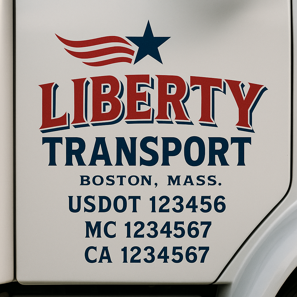 Truck Door Decal Lettering Sticker Signs | Add Your Info - Create Your Own Semi-Truck Door Signs