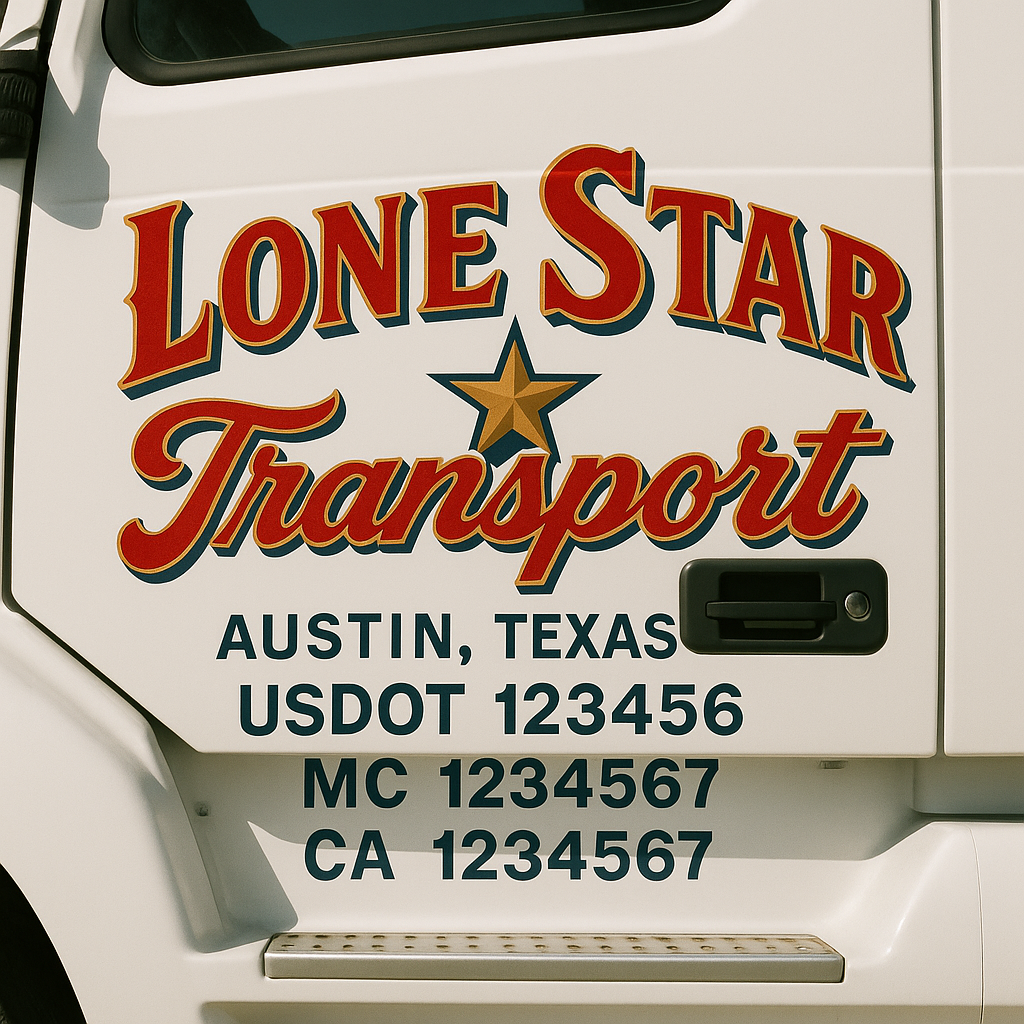 Truck Door Decal Lettering Sticker Signs | Add Your Info - Create Your Own Semi-Truck Door Signs