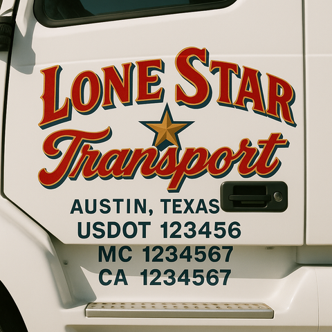 Truck Door Decal Lettering Sticker Signs | Add Your Info - Create Your Own Semi-Truck Door Signs