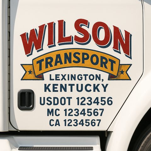 Truck Door Decal Lettering Sticker Signs | Add Your Info - Create Your Own Semi-Truck Door Signs
