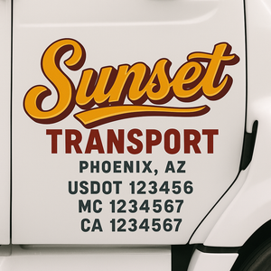 Truck Door Decal Lettering Sticker Signs | Add Your Info - Create Your Own Semi-Truck Door Signs