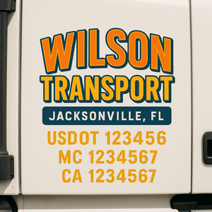 Truck Door Decal Lettering Sticker Signs | Add Your Info - Create Your Own Semi-Truck Door Signs