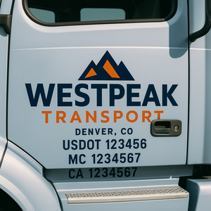Truck Door Decal Lettering Sticker Signs | Add Your Info - Create Your Own Semi-Truck Door Signs