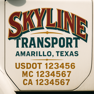 Truck Door Decal Lettering Sticker Signs | Add Your Info - Create Your Own Semi-Truck Door Signs