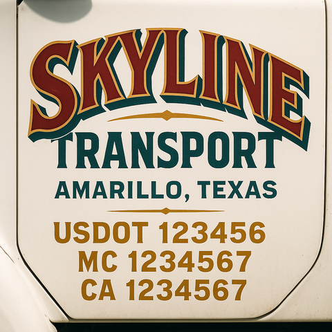 Truck Door Decal Lettering Sticker Signs | Add Your Info - Create Your Own Semi-Truck Door Signs