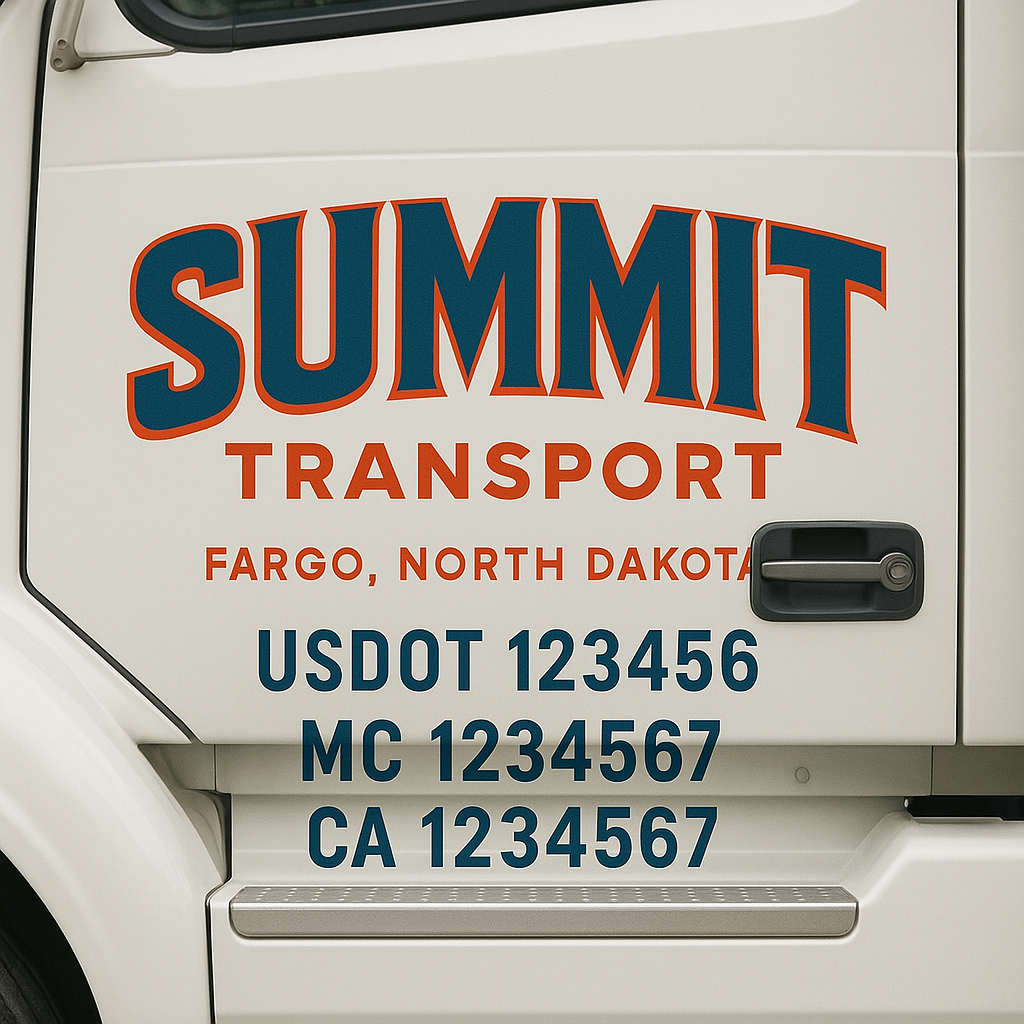 Truck Door Decal Lettering Sticker Signs | Add Your Info - Create Your Own Semi-Truck Door Signs