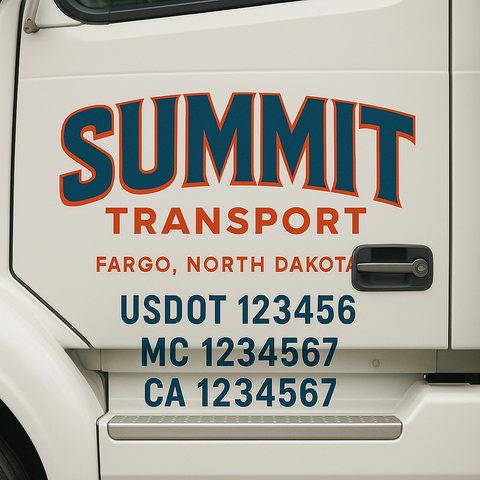 Truck Door Decal Lettering Sticker Signs | Add Your Info - Create Your Own Semi-Truck Door Signs