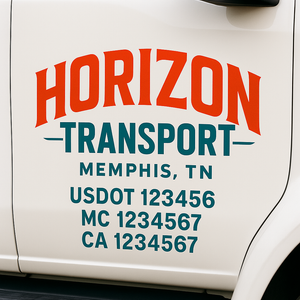 Truck Door Decal Lettering Sticker Signs | Add Your Info - Create Your Own Semi-Truck Door Signs