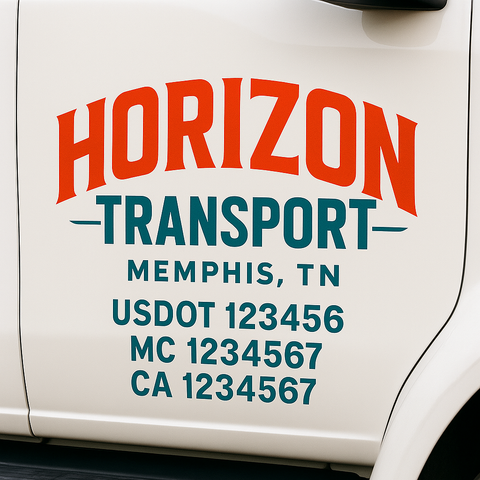 Truck Door Decal Lettering Sticker Signs | Add Your Info - Create Your Own Semi-Truck Door Signs