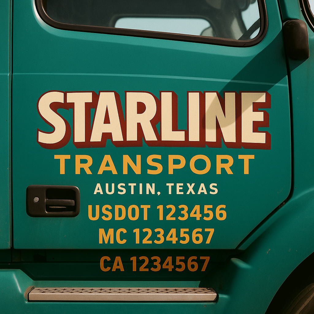 Truck Door Decal Lettering Sticker Signs | Add Your Info - Create Your Own Semi-Truck Door Signs