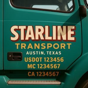 Truck Door Decal Lettering Sticker Signs | Add Your Info - Create Your Own Semi-Truck Door Signs
