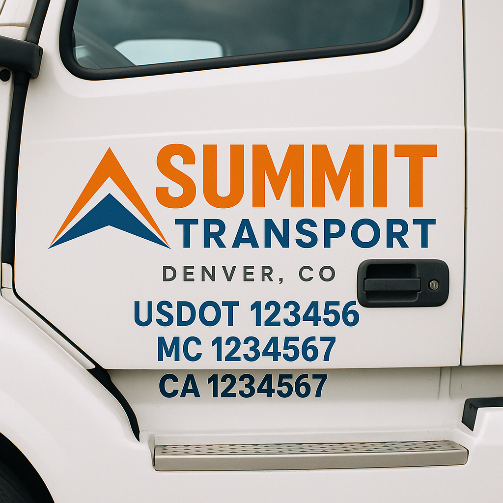 Truck Door Decal Lettering Sticker Signs | Add Your Info - Create Your Own Semi-Truck Door Signs