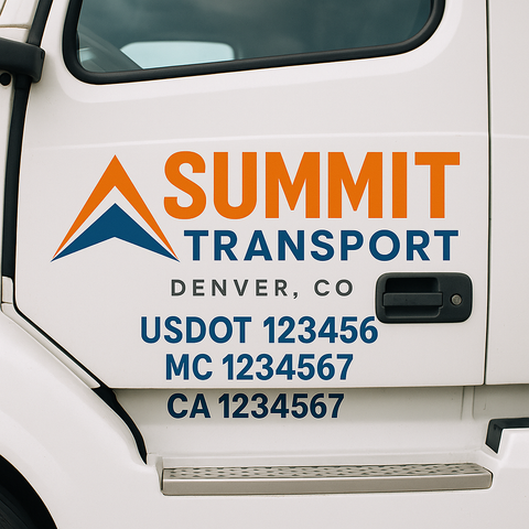 Truck Door Decal Lettering Sticker Signs | Add Your Info - Create Your Own Semi-Truck Door Signs