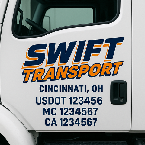 Truck Door Decal Lettering Sticker Signs | Add Your Info - Create Your Own Semi-Truck Door Signs