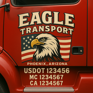 Truck Door Decal Lettering Sticker Signs | Add Your Info - Create Your Own Semi-Truck Door Signs
