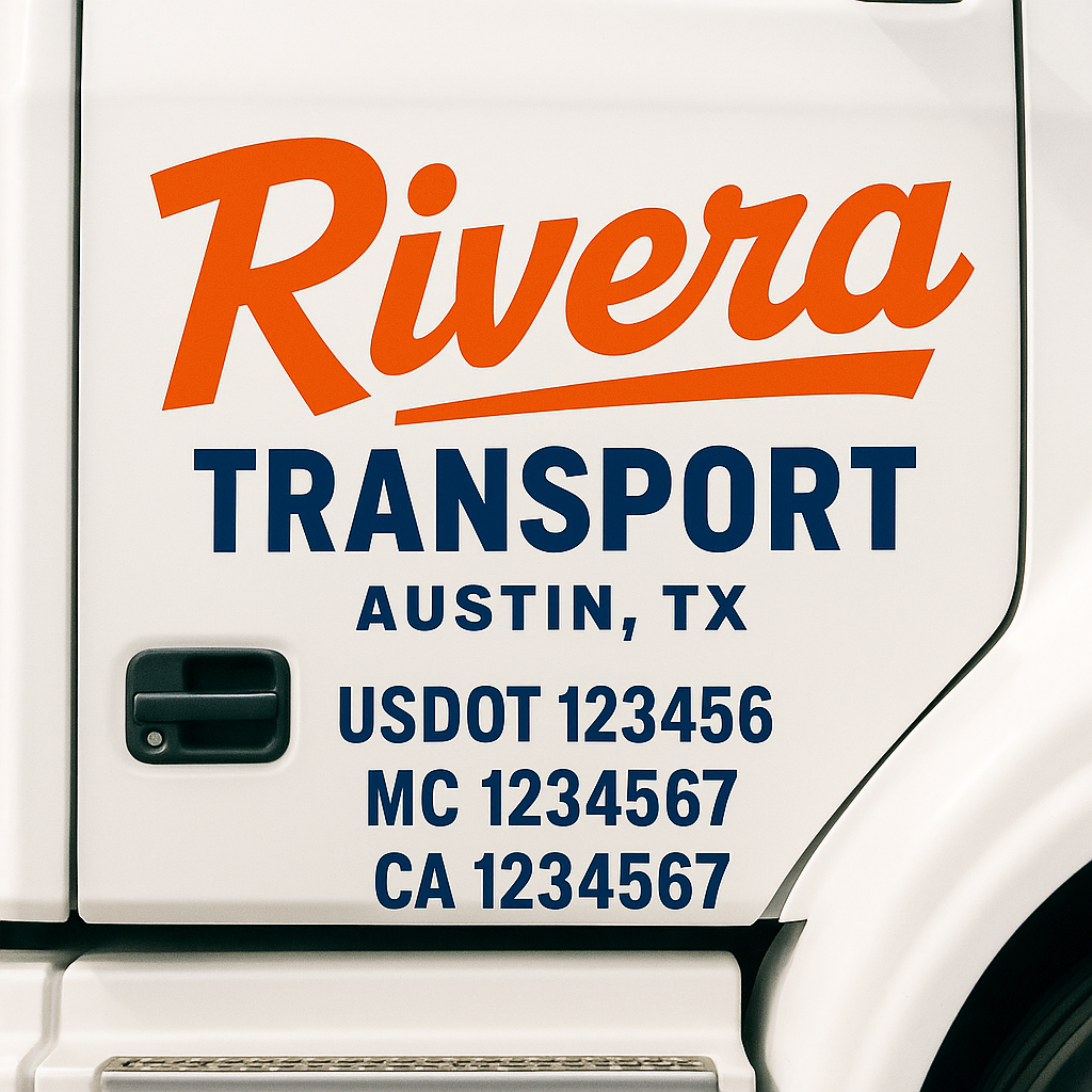 Truck Door Decal Lettering Sticker Signs | Add Your Info - Create Your Own Semi-Truck Door Signs