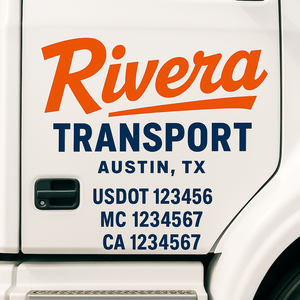 Truck Door Decal Lettering Sticker Signs | Add Your Info - Create Your Own Semi-Truck Door Signs