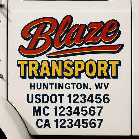 Truck Door Decal Lettering Sticker Signs | Add Your Info - Create Your Own Semi-Truck Door Signs