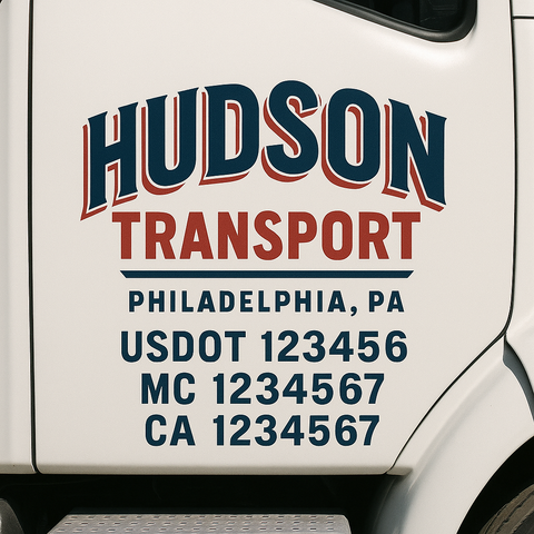 Truck Door Decal Lettering Sticker Signs | Add Your Info - Create Your Own Semi-Truck Door Signs