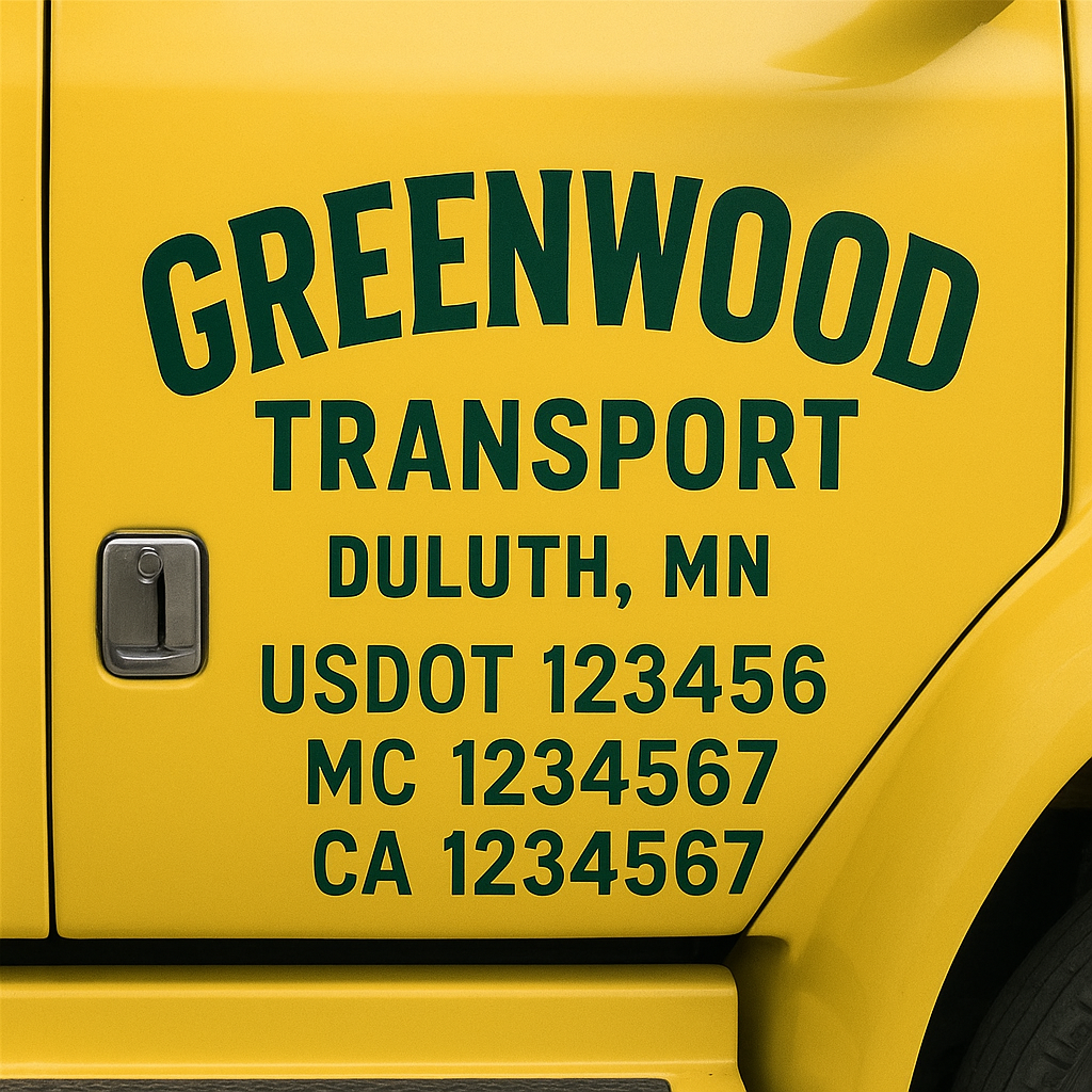 Truck Door Decal Lettering Sticker Signs | Add Your Info - Create Your Own Semi-Truck Door Signs