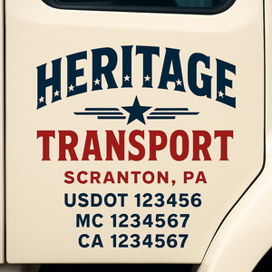Truck Door Decal Lettering Sticker Signs | Add Your Info - Create Your Own Semi-Truck Door Signs