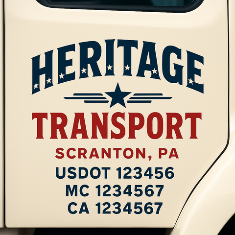 Truck Door Decal Lettering Sticker Signs | Add Your Info - Create Your Own Semi-Truck Door Signs
