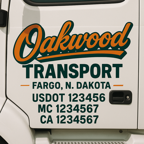 Truck Door Decal Lettering Sticker Signs | Add Your Info - Create Your Own Semi-Truck Door Signs